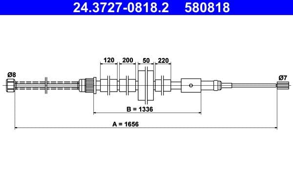 Cablu, frana de parcare ATE 24.3727-0818.2