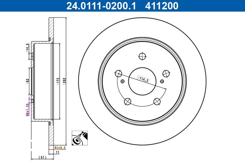 Disc frana ATE 24.0111-0200.1