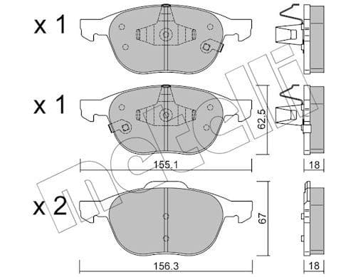 set placute frana,frana disc METELLI 22-0534-2