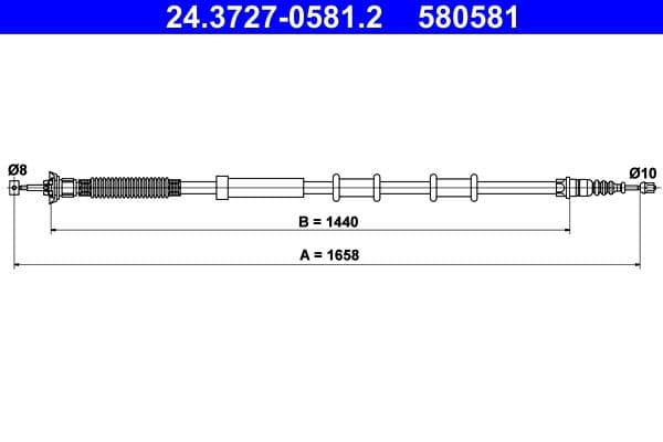 Cablu, frana de parcare ATE 24.3727-0581.2