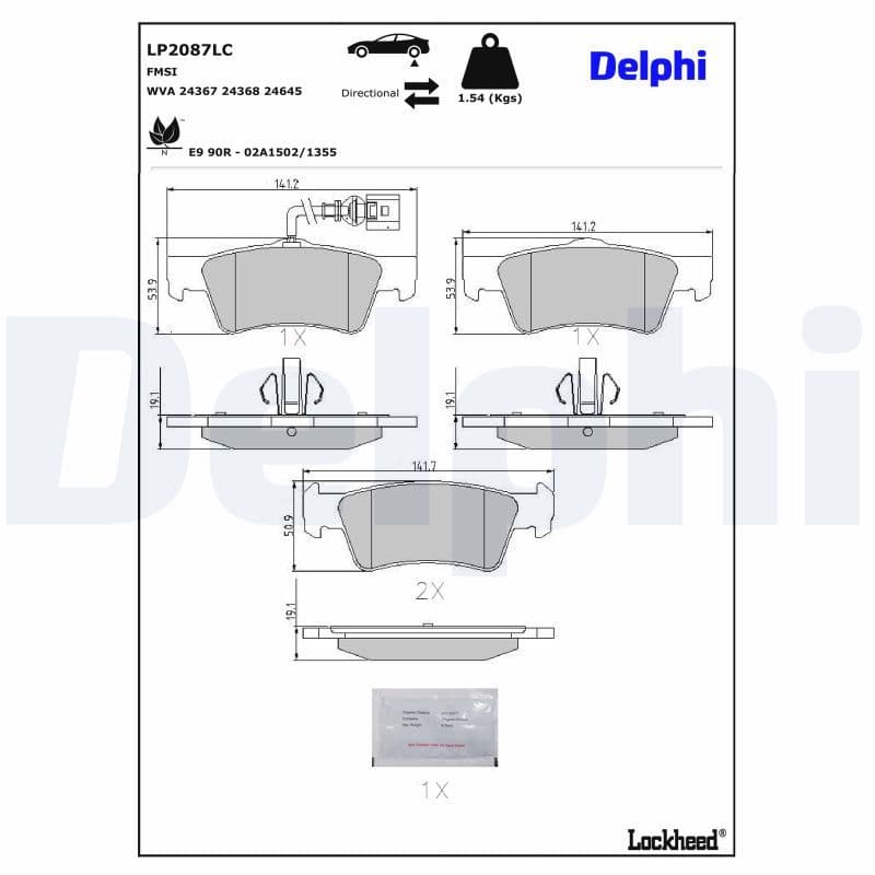 set placute frana,frana disc DELPHI LP2087LC