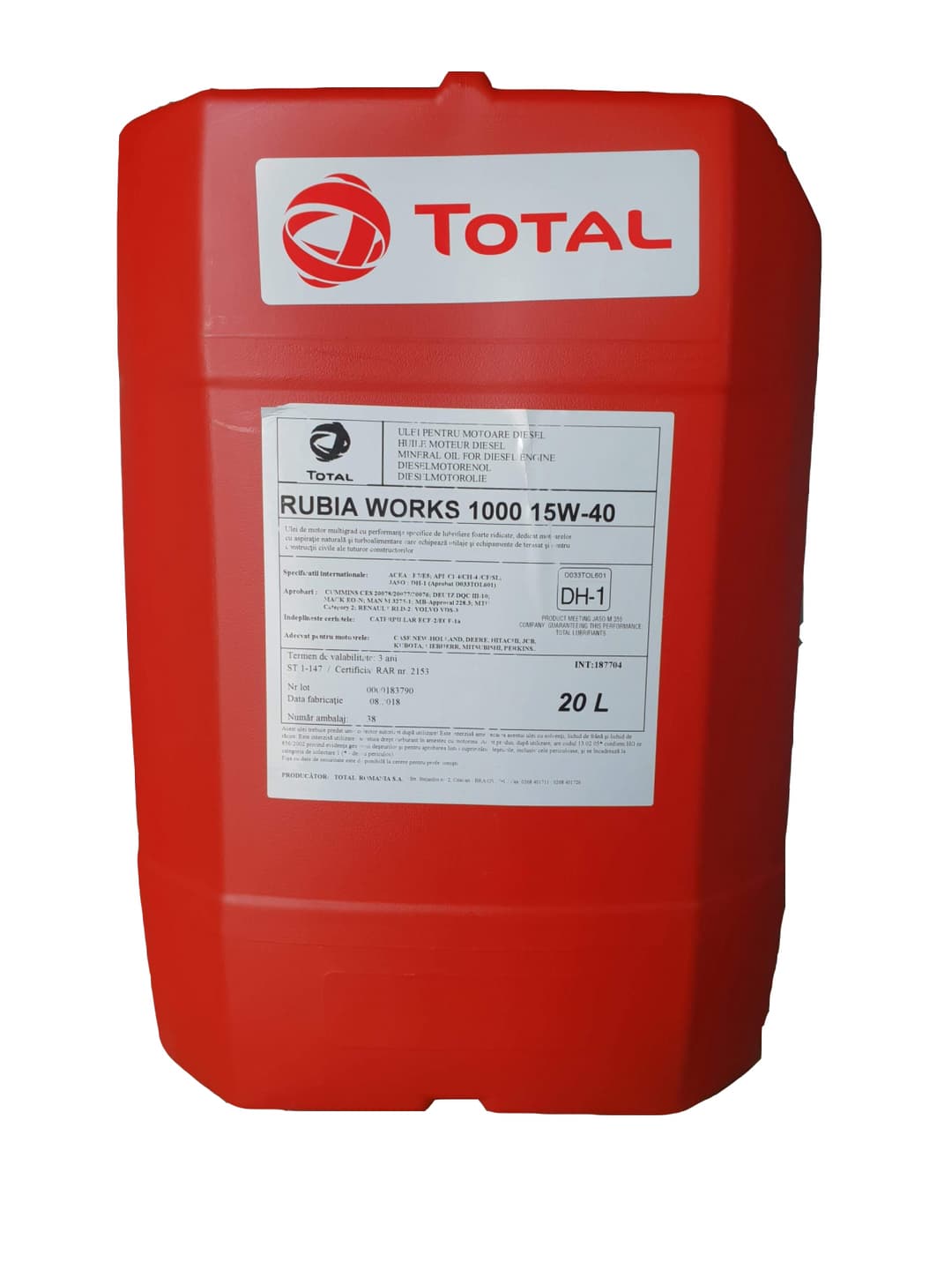 Ulei de motor TOTAL RUBIA WORKS 1000 15W-40 20L