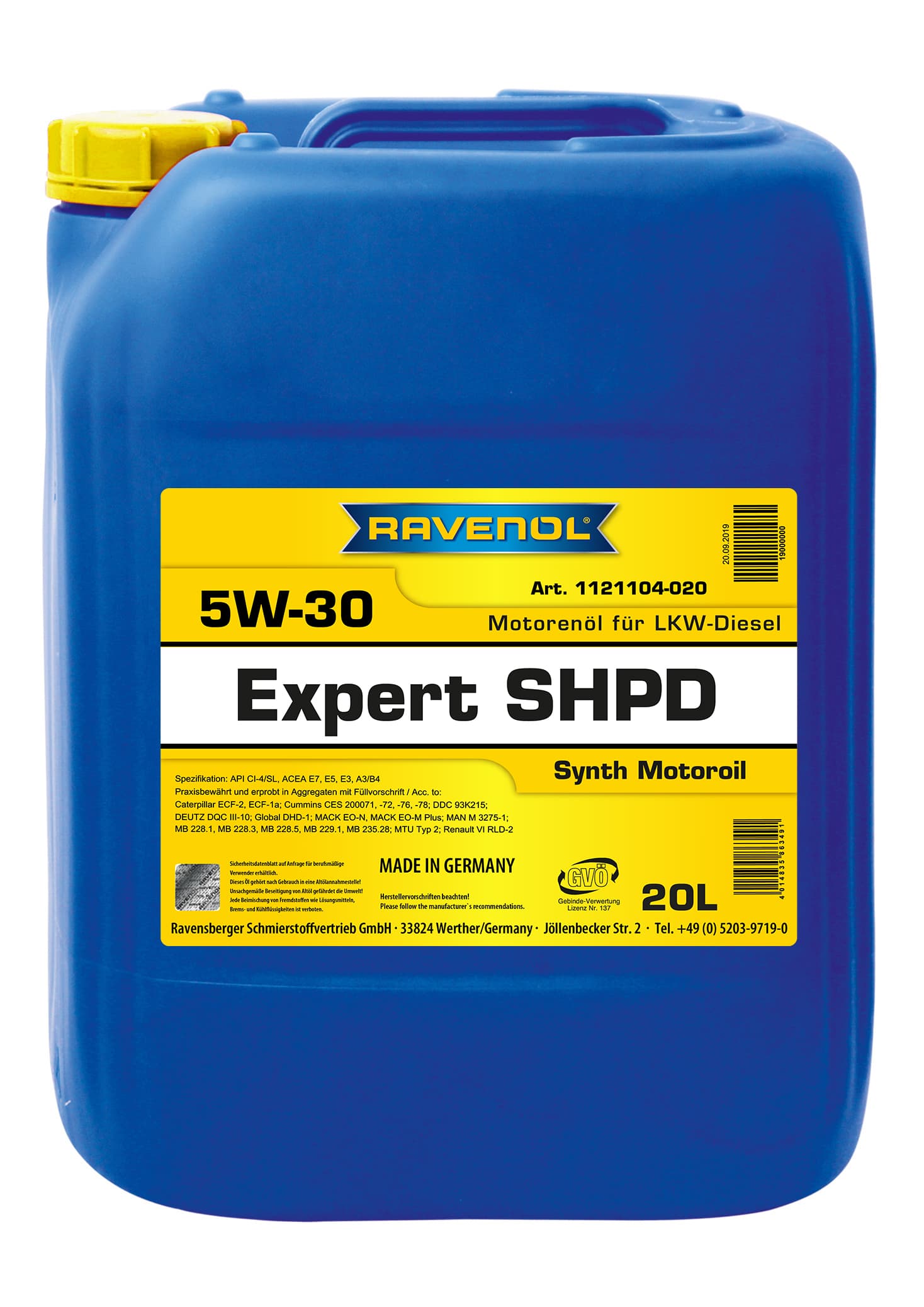 Ulei de motor RAVENOL EXPERT SHPD 5W-30 20L