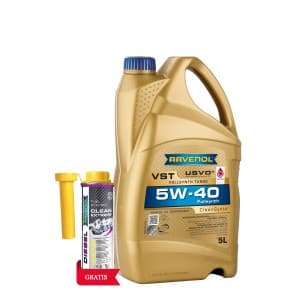 Ulei de motor RAVENOL VST 5W-40 5L USVO + aditiv combustibil RAVENOL Petrol Clean Extreme 0.3L