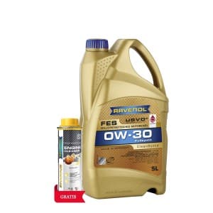 Ulei de motor RAVENOL FES 0W-30 5L USVO + Aditiv RAVENOL Prof Engine Cleaner 0.3L