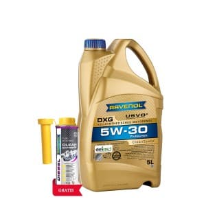 Ulei de motor RAVENOL DXG 5W-30 5L USVO + Aditiv RAVENOL Diesel Clean Extreme 0.3L