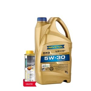 Ulei de motor RAVENOL DXG 5W-30 5L USVO + Aditiv RAVENOL Professional Engine Cleaner 0.3L