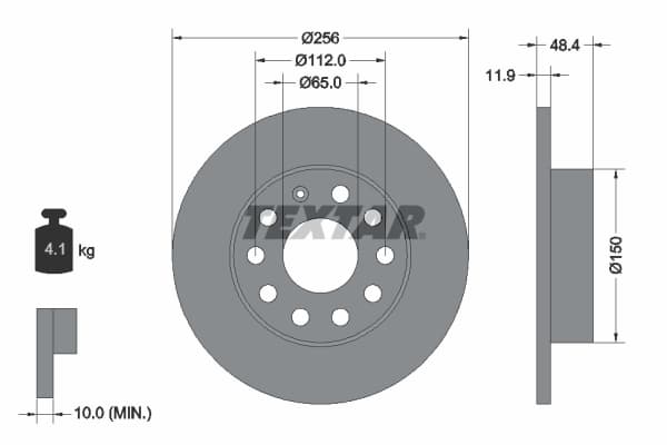 Disc frana TEXTAR 92121103