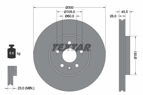 Disc frana TEXTAR 92243303