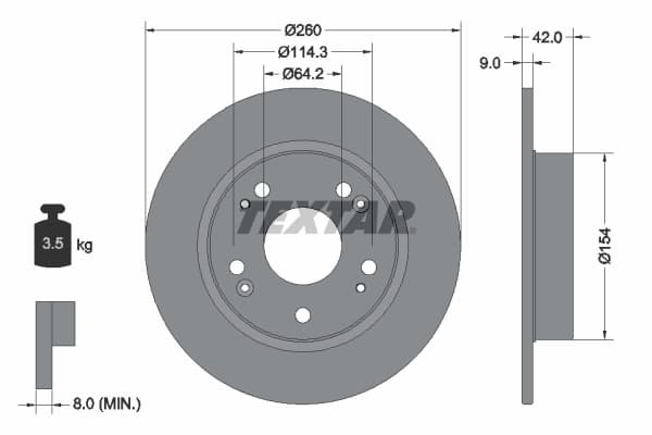 Disc frana TEXTAR 92164303