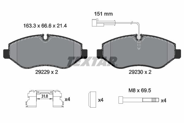 Set placute frana disc TEXTAR 2922902