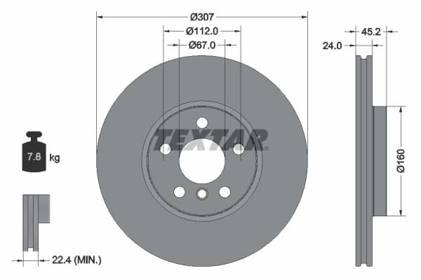 Disc frana TEXTAR 92283605