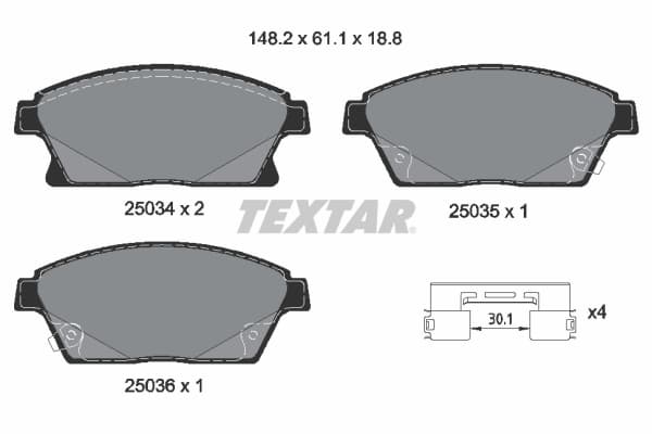 Set placute frana disc TEXTAR 2503401