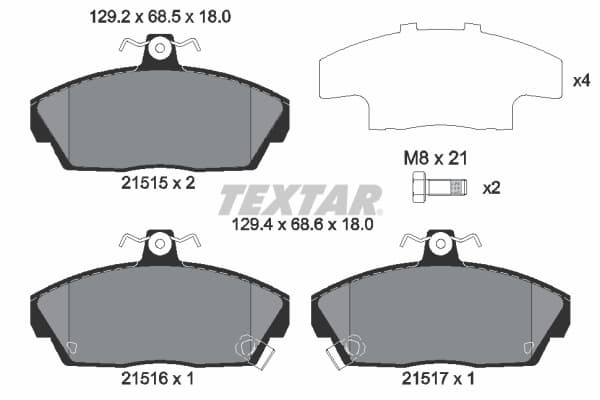 Set placute frana disc TEXTAR 2151503