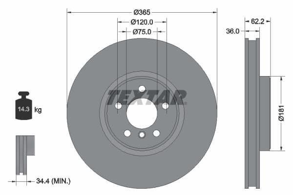 Disc frana TEXTAR 92161005