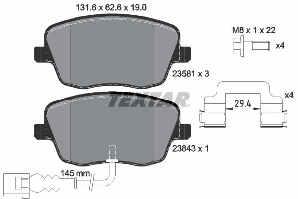 Set placute frana disc TEXTAR 2358102