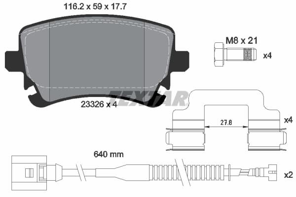 Set placute frana disc TEXTAR 2332603