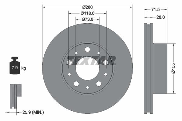 Disc frana TEXTAR 92275003