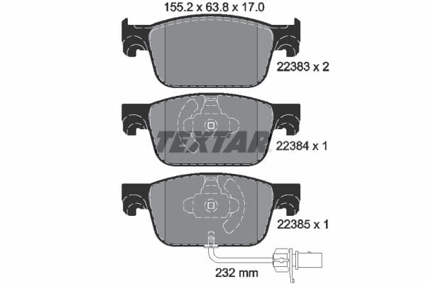 Set placute frana disc TEXTAR 2238301