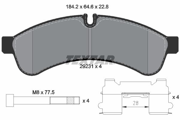 Set placute frana disc TEXTAR 2923101