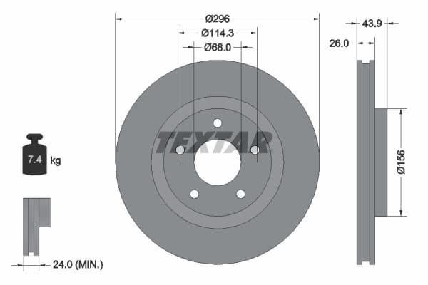 Disc frana TEXTAR 92167405
