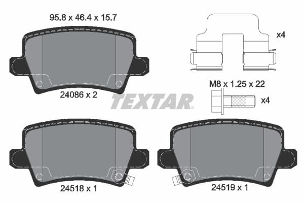 Set placute frana disc TEXTAR 2408601