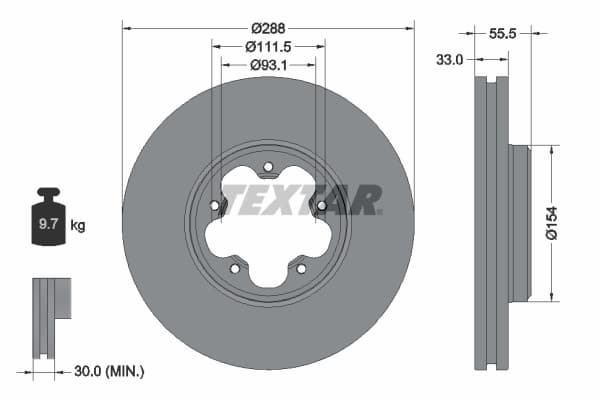 Disc frana TEXTAR 93260603