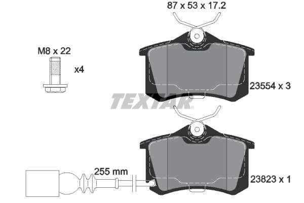 Set placute frana disc TEXTAR 2382301