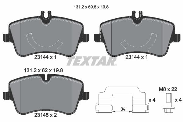 Set placute frana disc TEXTAR 2314402