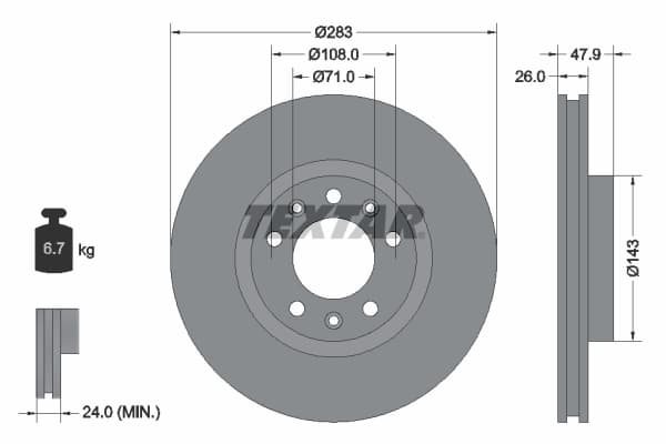 Disc frana TEXTAR 92267903