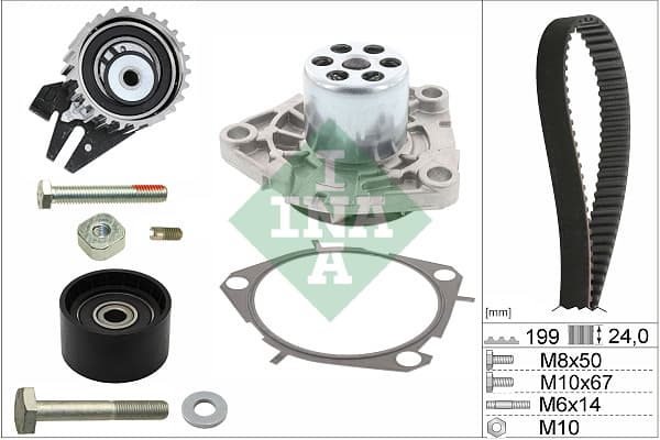 Set pompa apa + curea dintata Schaeffler INA 530 0562 30