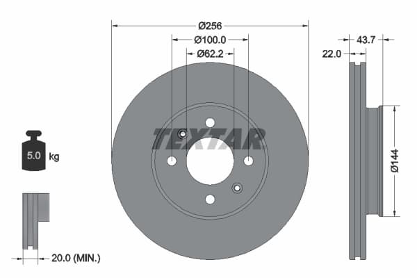 Disc frana TEXTAR 92304603