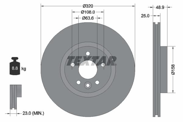 Disc frana TEXTAR 92282105