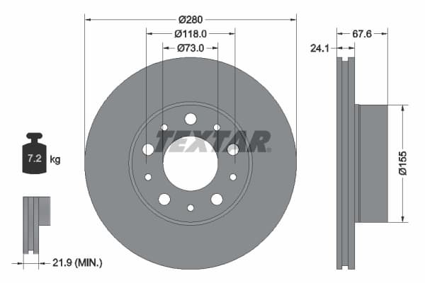 Disc frana TEXTAR 92275105