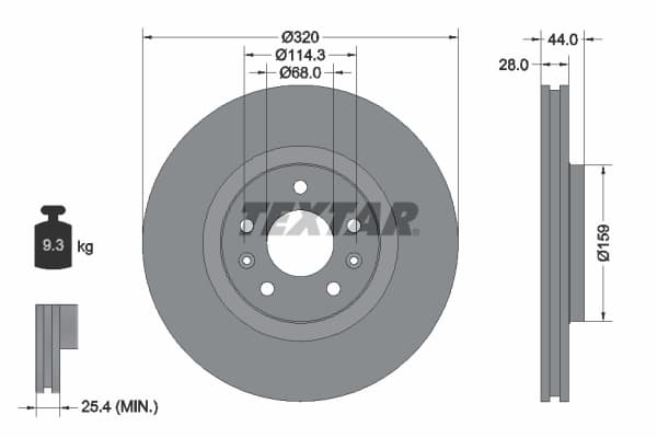 Disc frana TEXTAR 92195403