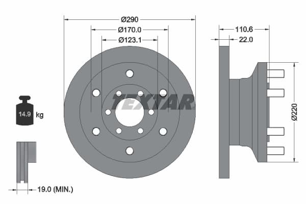 Disc frana TEXTAR 93175400