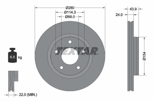 Disc frana TEXTAR 92232205