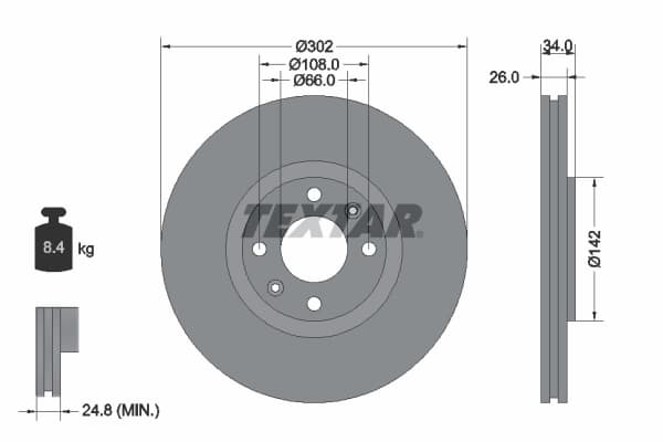 Disc frana TEXTAR 92133203