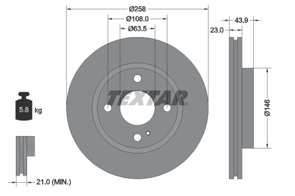 Disc frana TEXTAR 92176005