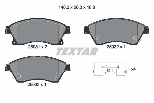 Set placute frana disc TEXTAR 2503101