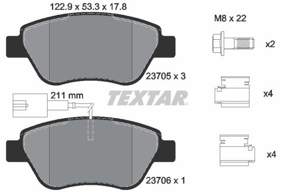 Set placute frana disc TEXTAR 2370502