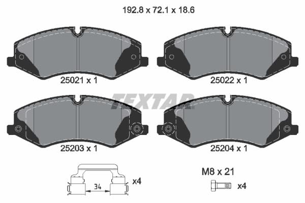 Set placute frana disc TEXTAR 2502201