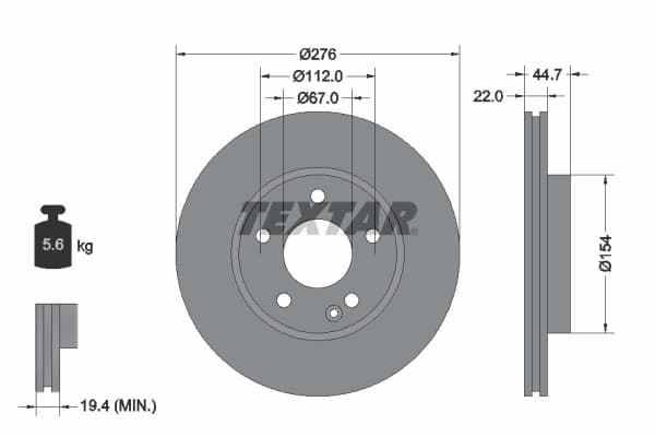 Disc frana TEXTAR 92131903