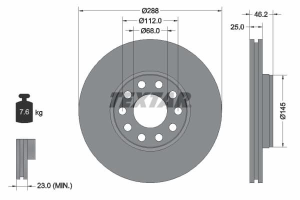 Disc frana TEXTAR 92121005