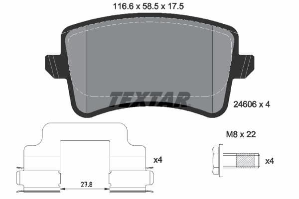 Set placute frana disc TEXTAR 2460601