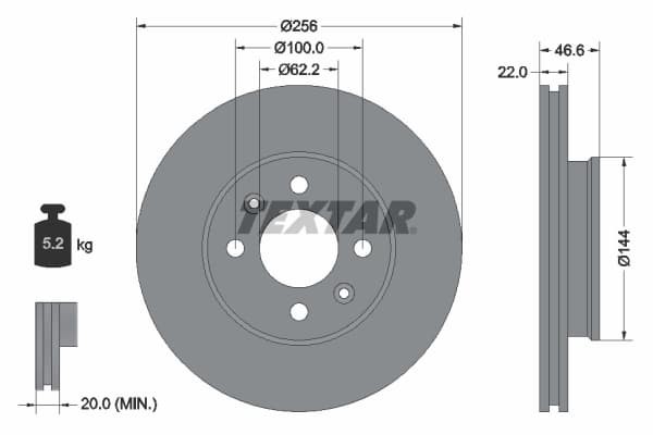 Disc frana TEXTAR 92164703