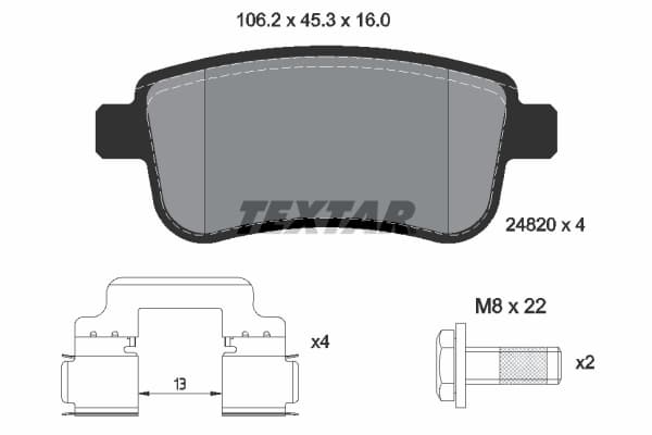 Set placute frana disc TEXTAR 2482001