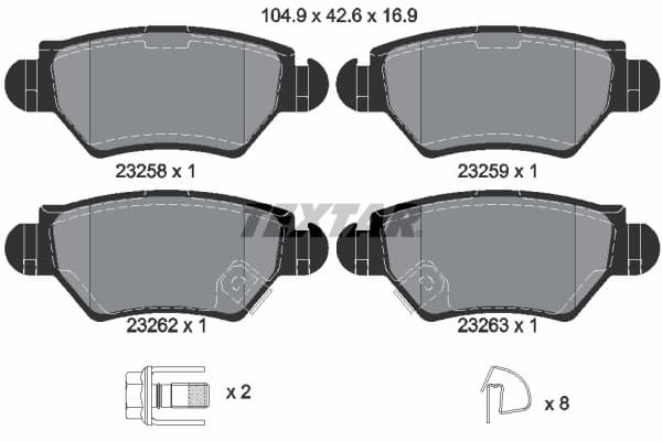 Set placute frana disc TEXTAR 2325803