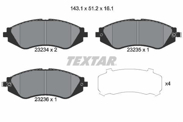Set placute frana disc TEXTAR 2323401