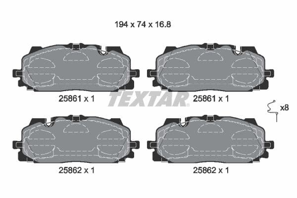 Set placute frana disc TEXTAR 2586101